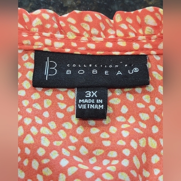 3X Ruffle V Neck Short Sleeve Button Down Wide Leg Romper - Picture 7 of 7